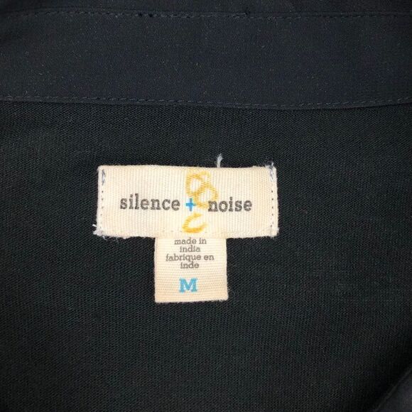 Silence + Noise Black Sleeveless Polo Gold Shoulders Medium - Picture 5 of 6